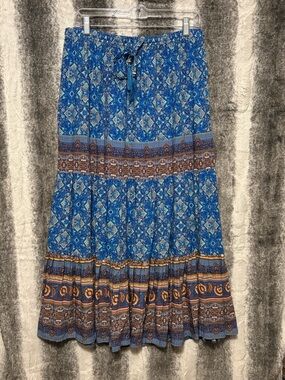 Ava Christine Boho Rayon Maxi Skirt size L